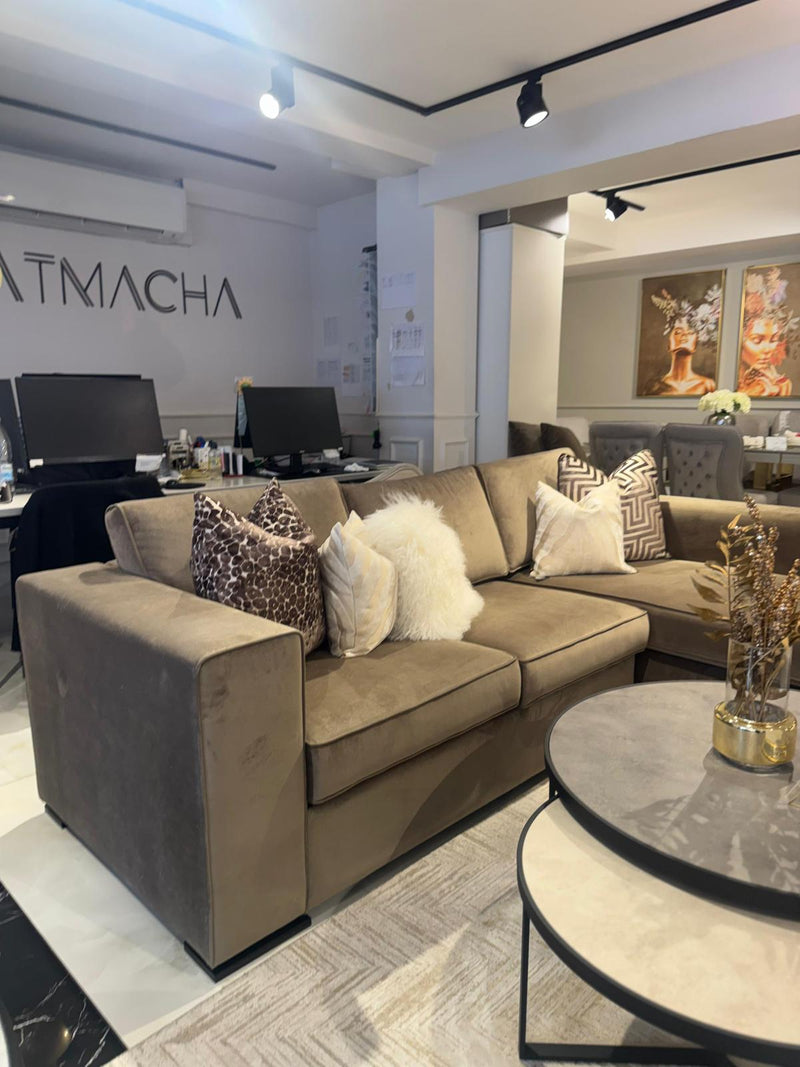 Atmacha Home And Living Outlet Brown / Right Facing / 260x260 cm Elegante Corner Sofa Brown 325x160cm Right Facing (Outlet)