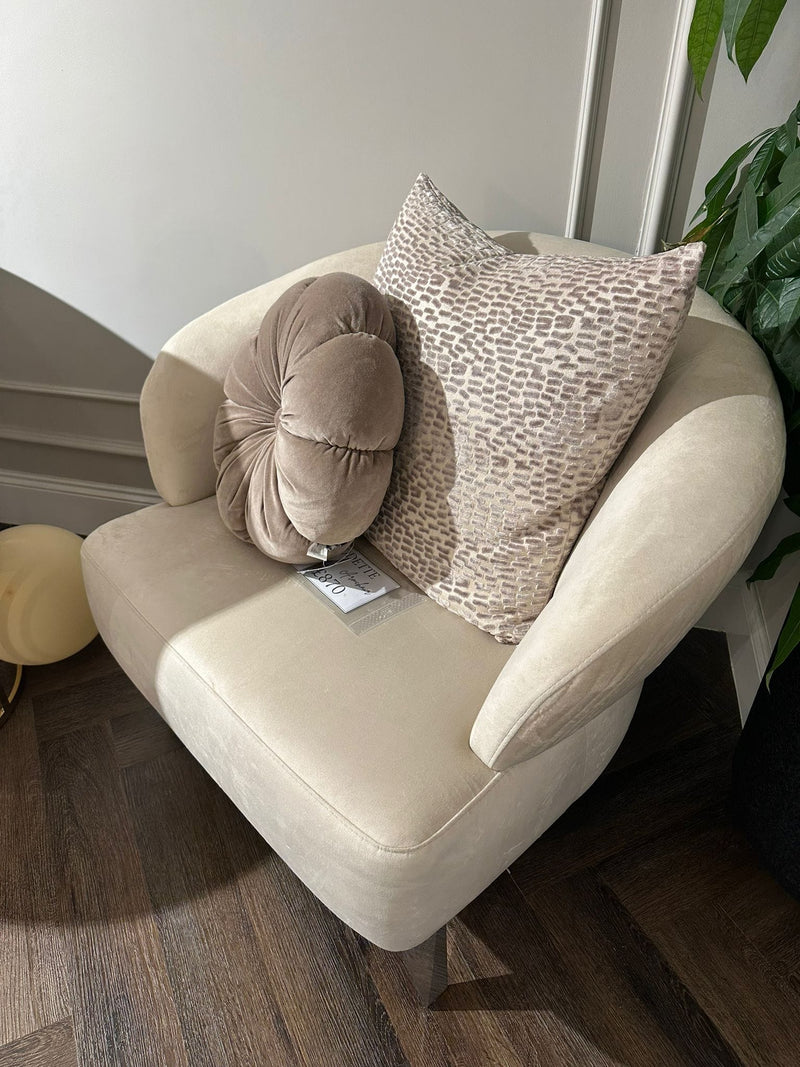 Atmacha Home And Living Outlet Cream / Chrome Ex Display Odette Armchair