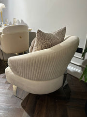 Atmacha Home And Living Outlet Cream / Chrome Ex Display Odette Armchair