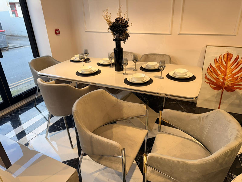 Atmacha Home And Living Outlet Dining Table With 6 Chairs Netto Dining Table With 6 Chairs (Outlet)