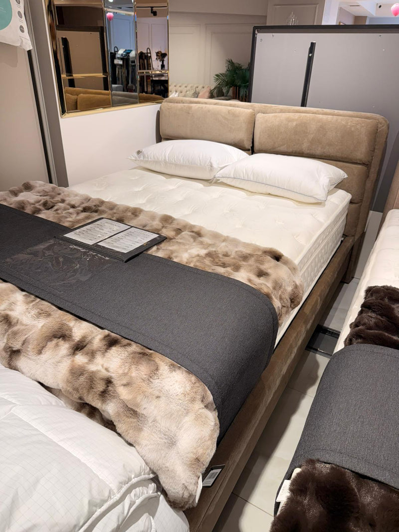 Atmacha Home And Living Outlet Double(150x200) / Only Bed With Storage / Brown Ex Display Botanic Bed with Storage