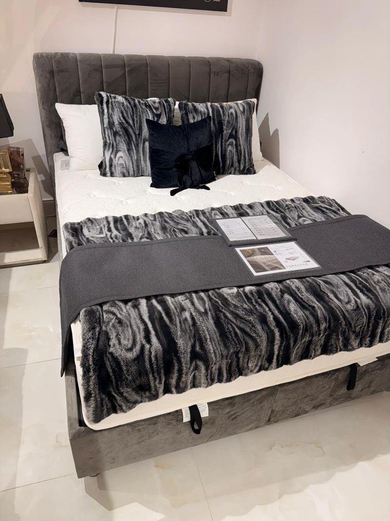 Atmacha Home And Living Outlet Double(150x200) / Only Bed With Storage / Dark Grey Ex Display Somni Bed with Storage