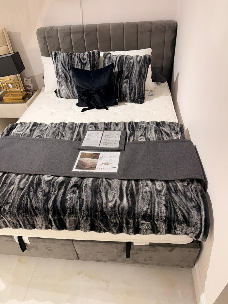 Atmacha Home And Living Outlet Double(150x200) / Only Bed With Storage / Dark Grey Ex Display Somni Bed with Storage