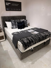 Atmacha Home And Living Outlet Double(150x200) / Only Bed With Storage / Dark Grey Ex Display Somni Bed with Storage