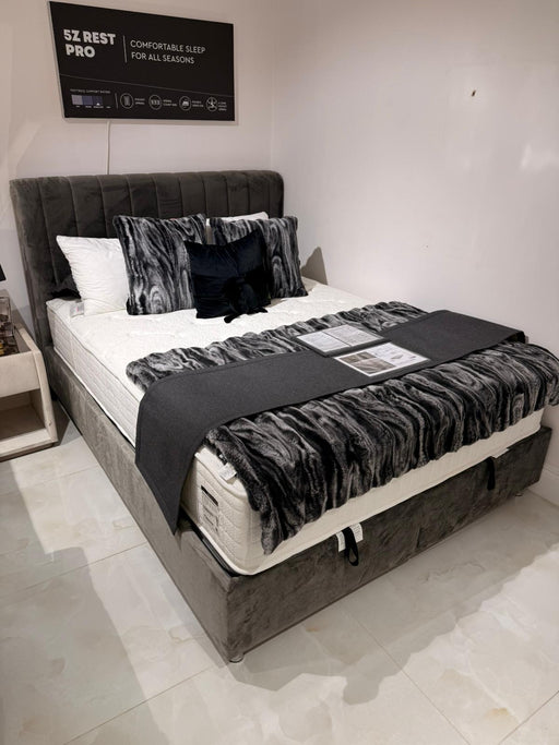 Atmacha Home And Living Outlet Double(150x200) / Only Bed With Storage / Dark Grey Ex Display Somni Bed with Storage