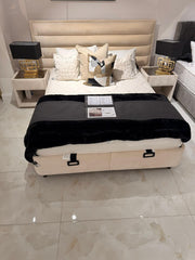 Atmacha Home And Living Outlet Double(150x200) / With 2 Bedside Table / Cream Ex Display Cool Wool Bed with Storage