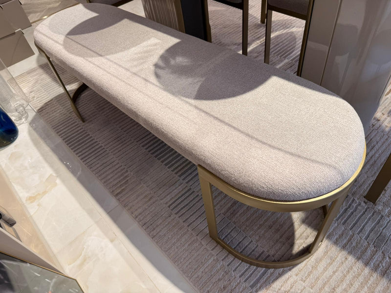 Atmacha Home And Living Outlet Gray / Antique Brass Ex Display Alessio Bench