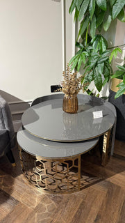 Atmacha Home And Living Outlet Gray / Gold Ex Display Florance Coffee Table