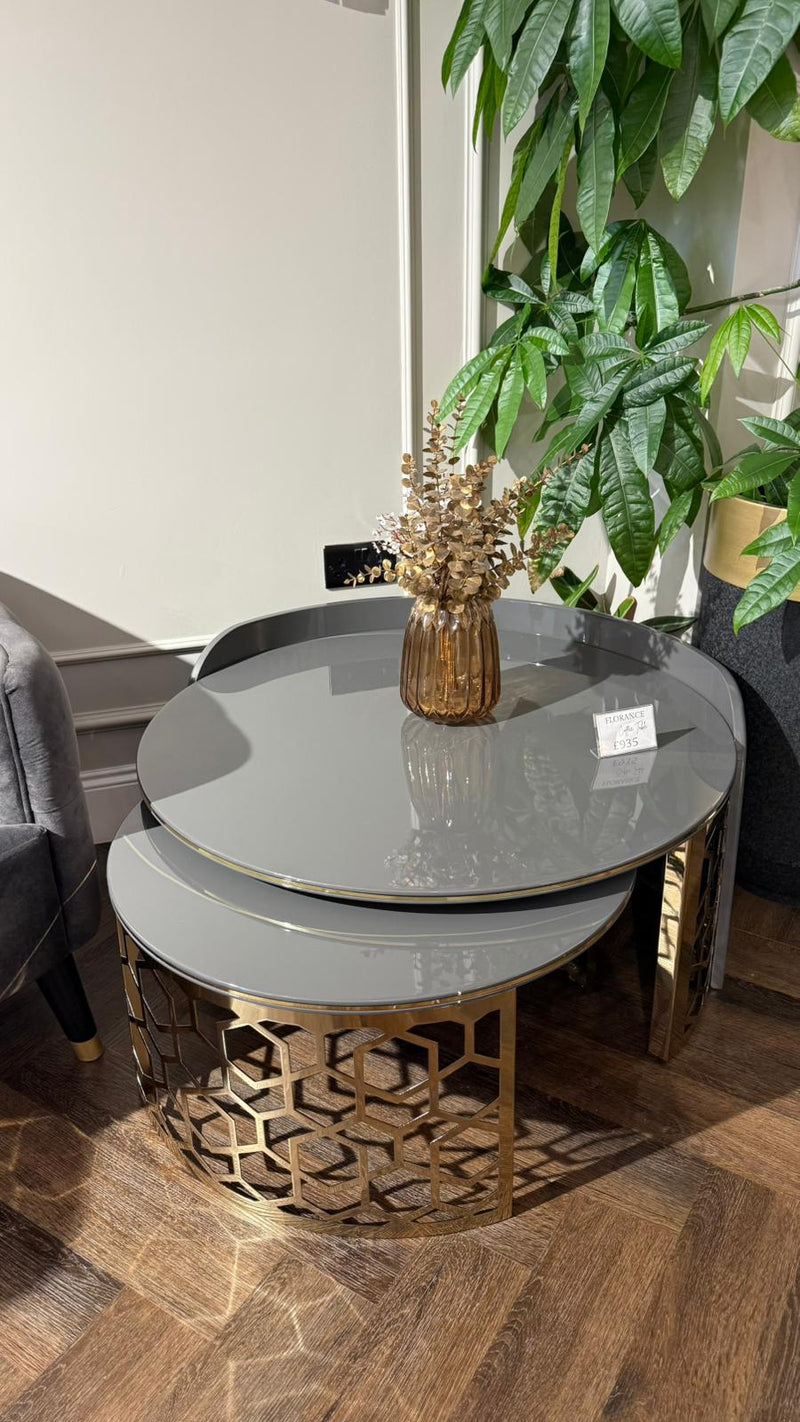 Atmacha Home And Living Outlet Gray / Gold Ex Display Florance Coffee Table