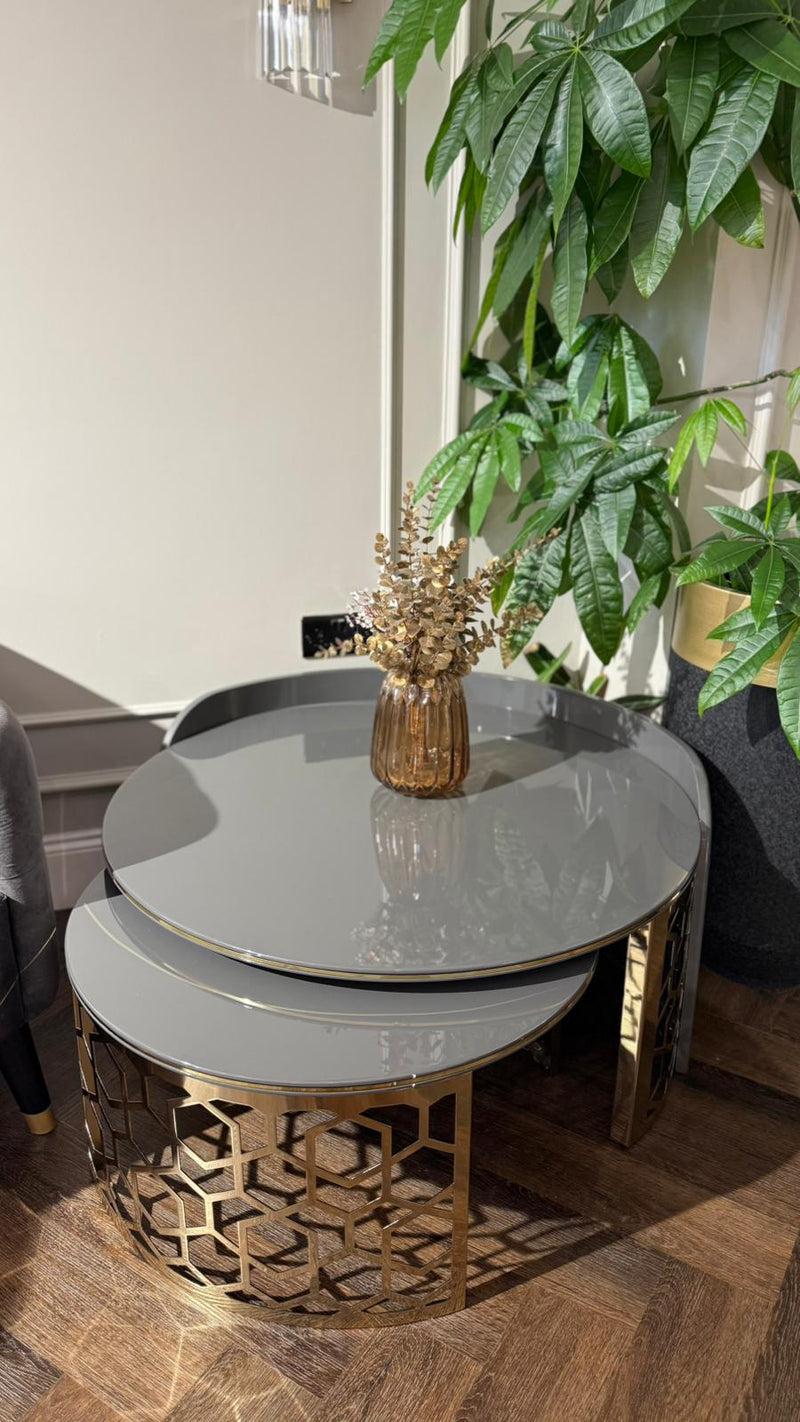 Atmacha Home And Living Outlet Gray / Gold Ex Display Florance Coffee Table