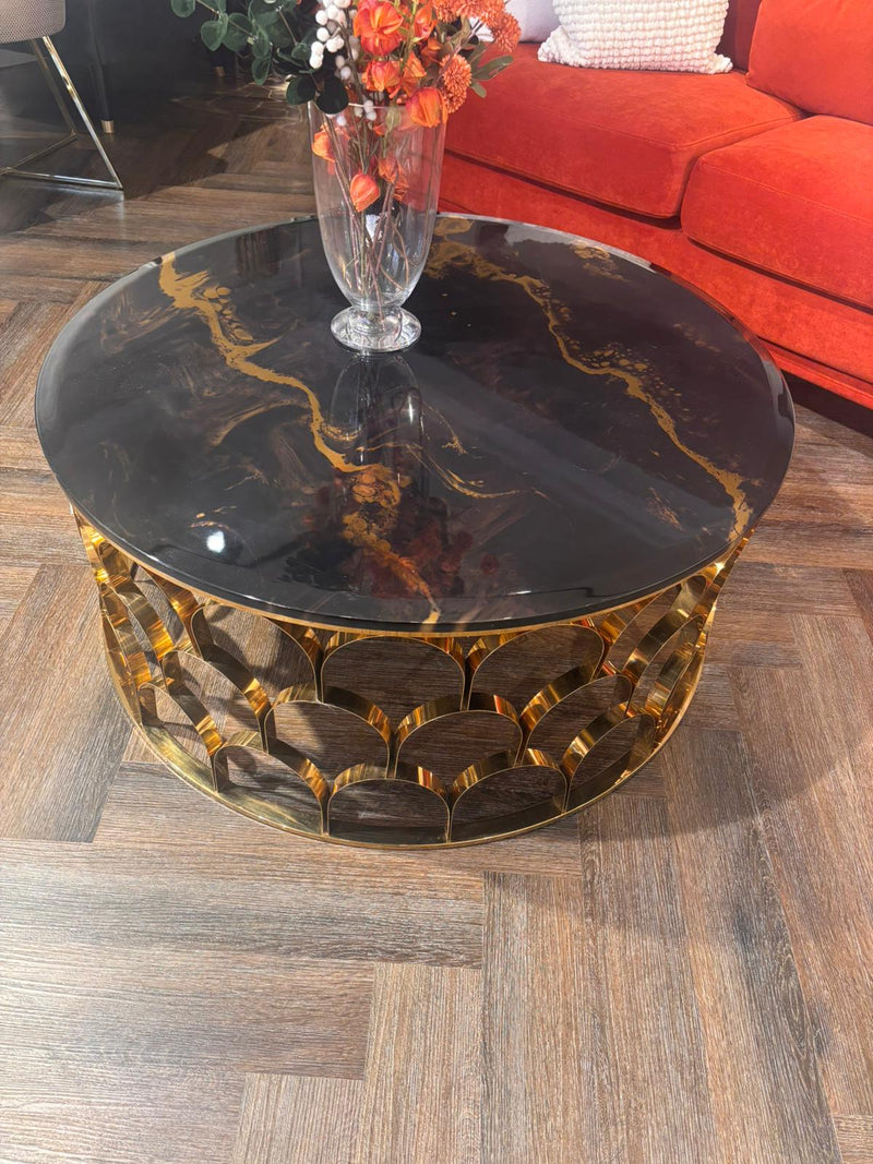 Atmacha Home And Living Outlet Grey / Gold Ex Display Ares Coffee Table
