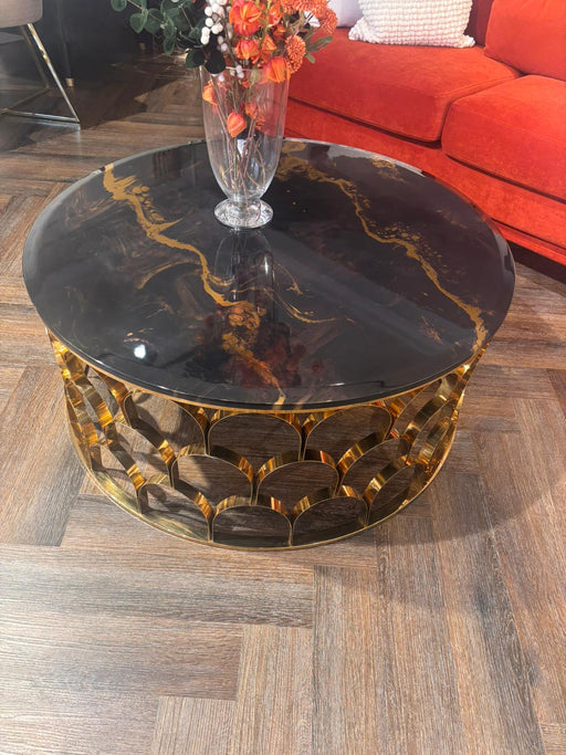 Atmacha Home And Living Outlet Grey / Gold Ex Display Ares Coffee Table