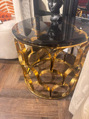Atmacha Home And Living Outlet Grey / Gold Ex Display Ares Side Table