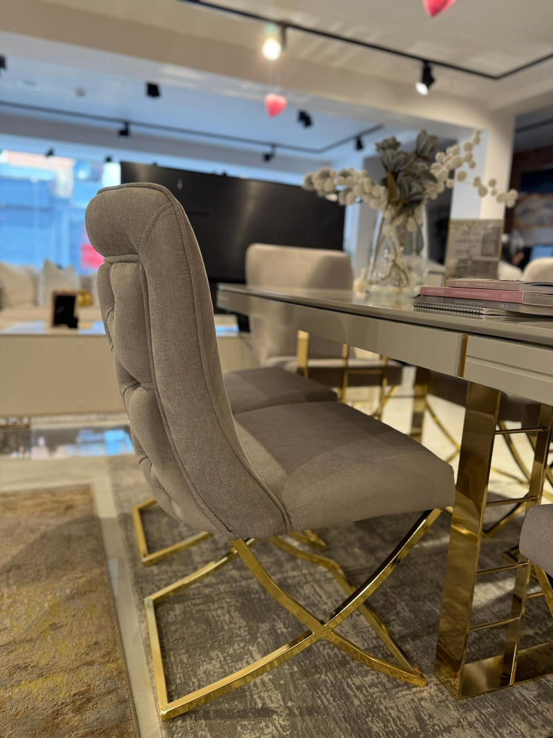 Atmacha Home And Living Outlet Grey / Gold / Set Of 6 Ex Display 6 Toronto Chair