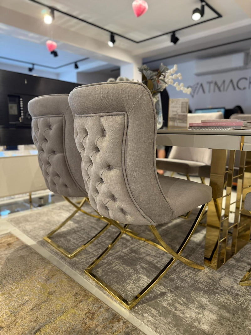 Atmacha Home And Living Outlet Grey / Gold / Set Of 6 Ex Display 6 Toronto Chair