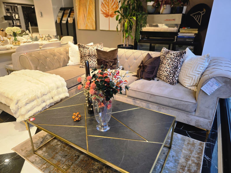 Atmacha Home And Living Outlet Modern Chesterfield Corner Sofa (Outlet) 260 x 200 cm Left Facing