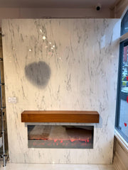 Atmacha Home And Living Outlet TV Panel With Fireplace(180cm) Ex Display Pearl TV Panel With Fireplace