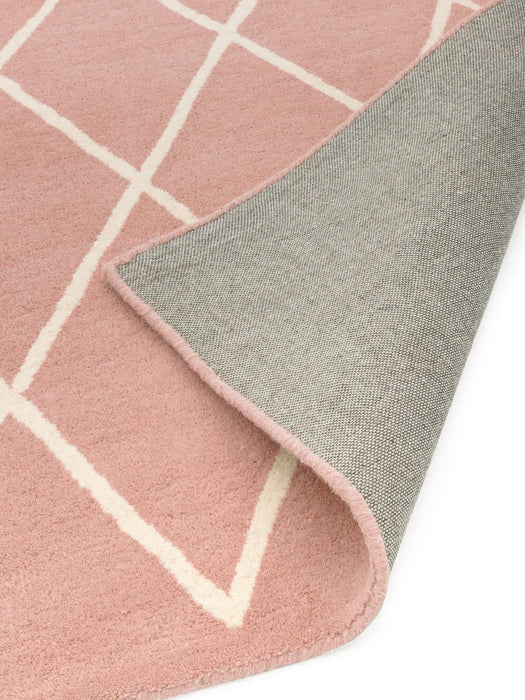 Atmacha Home And Living Rug Albany Diamond Pink Hand Tufted Contemporary Wool Rug