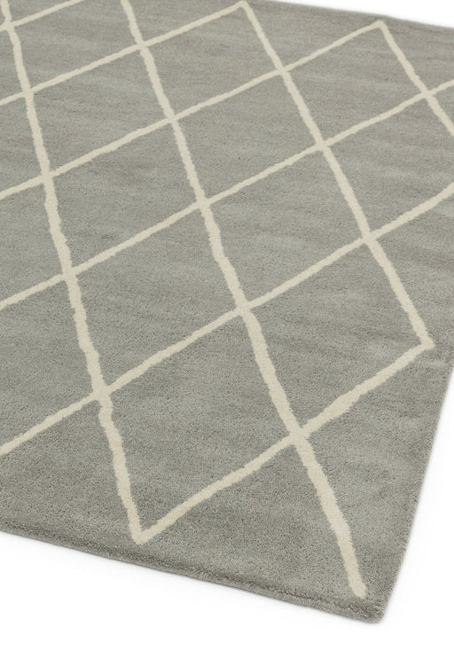 Atmacha Home And Living Rug Albany Diamond Silver Hand Tufted Contemporary Wool Rug