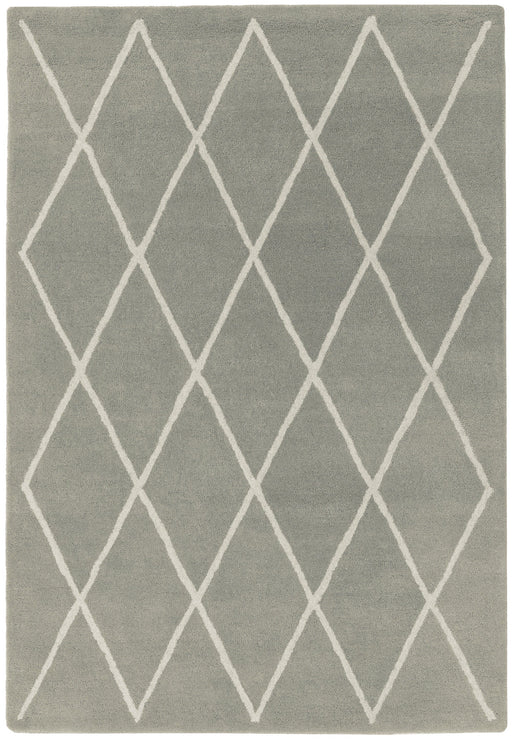 Atmacha Home And Living Rug Albany Diamond Silver Hand Tufted Contemporary Wool Rug