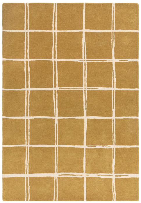 Atmacha Home And Living Rug Albany Grid Gold Rug