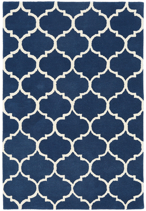 Atmacha Home And Living Rug Albany Ogee Blue Hand Tufted Contemporary Wool Rug