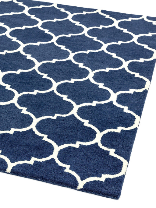 Atmacha Home And Living Rug Albany Ogee Blue Hand Tufted Contemporary Wool Rug