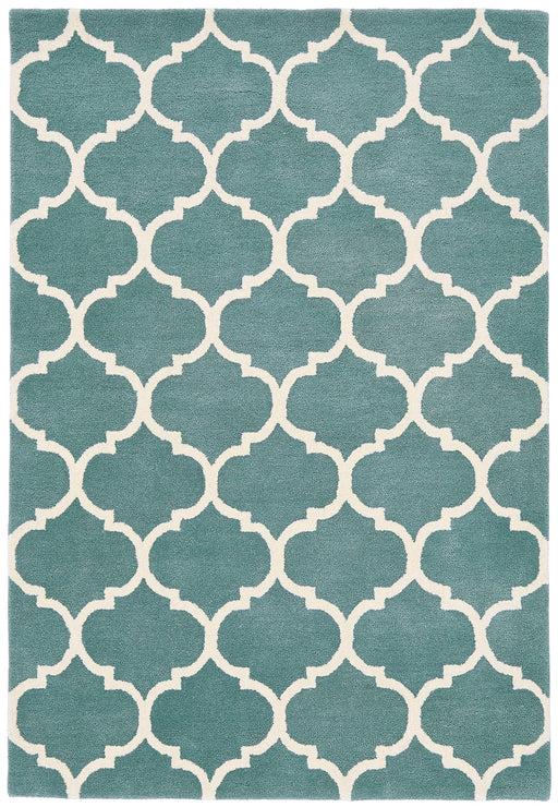 Atmacha Home And Living Rug Albany Ogee Duck Egg Blue Hand Tufted Contemporary Wool Rug