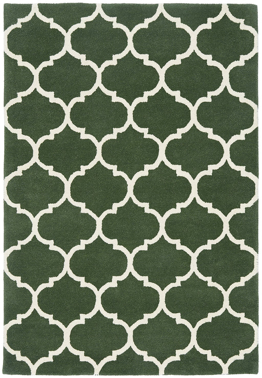 Atmacha Home And Living Rug Albany Ogee Green Hand Tufted Contemporary Wool Rug