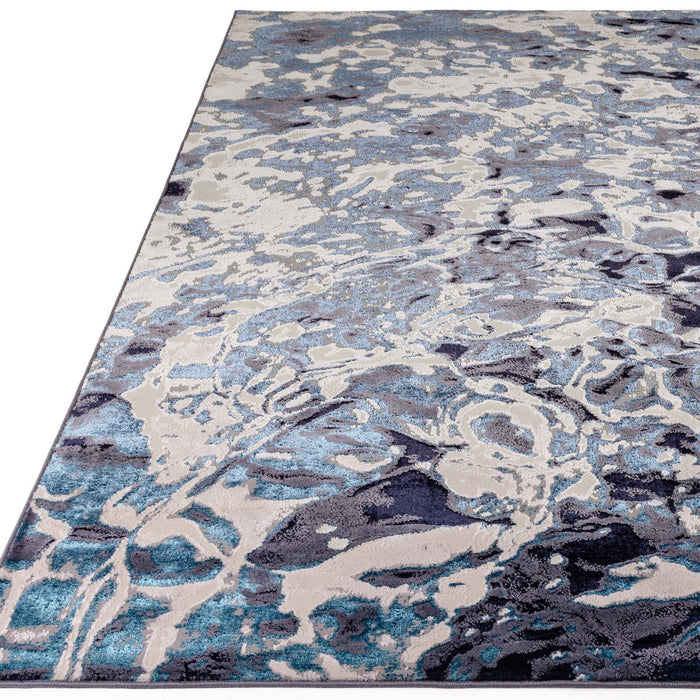 Atmacha Home And Living Rug Aurora Foam Metallic Blue Rug AU21