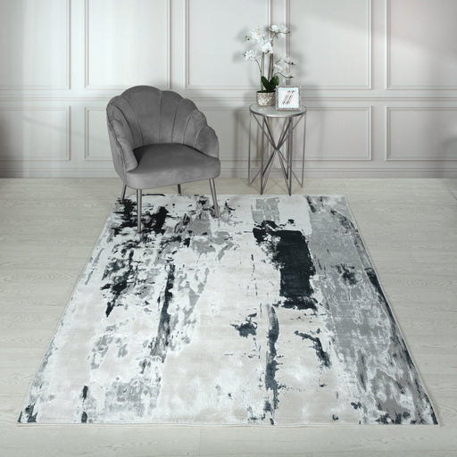 Atmacha Home And Living Rug Aurora Glacier Metallic Silver Rug AU10