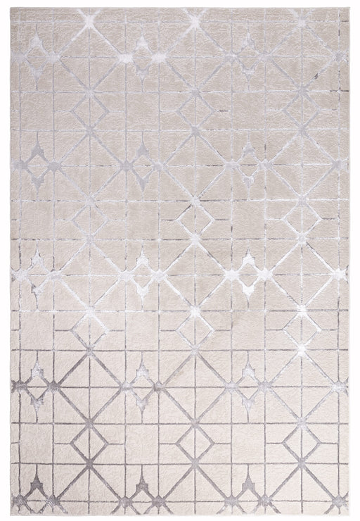 Atmacha Home And Living Rug Aurora Lattice Metallic Silver Rug AU11