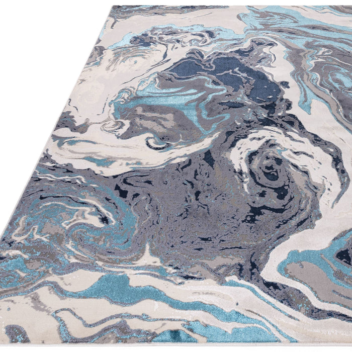 Atmacha Home And Living Rug Aurora Ocean Metallic Blue Rug AU18