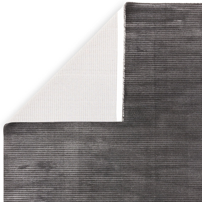 Atmacha Home And Living Rug Kuza Plain Stripe Charcoal Rug