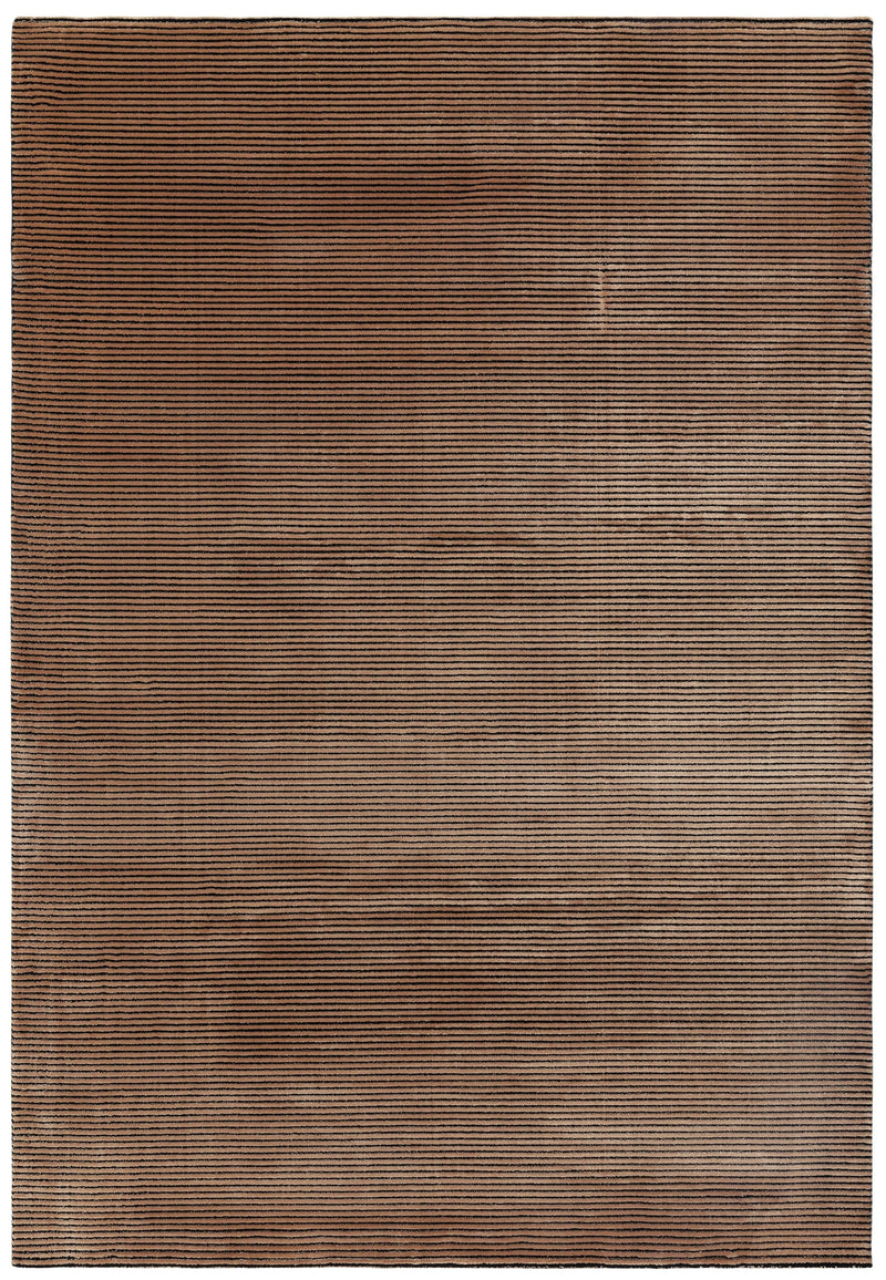 Atmacha Home And Living Rug Kuza Plain Stripe Terracotta Rug