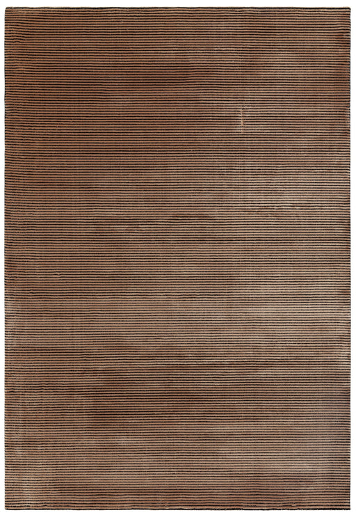 Atmacha Home And Living Rug Kuza Plain Stripe Terracotta Rug