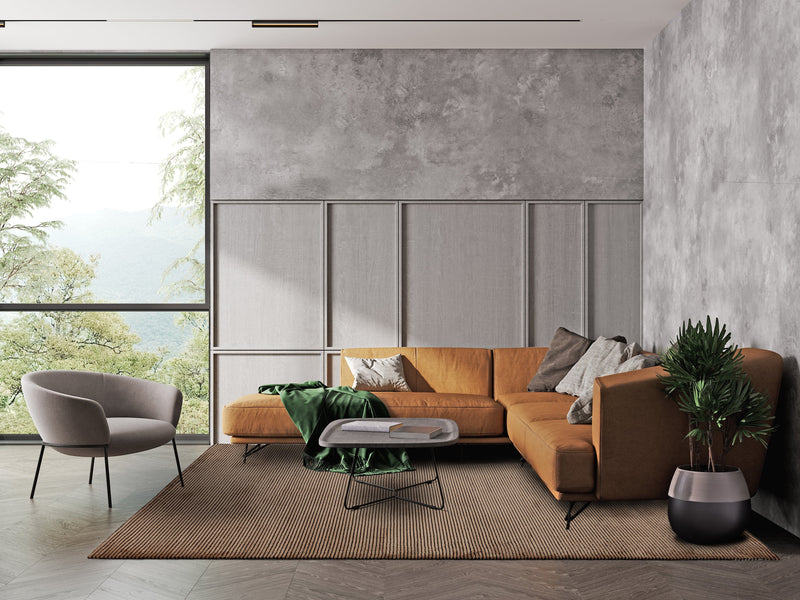 Atmacha Home And Living Rug Kuza Plain Stripe Terracotta Rug