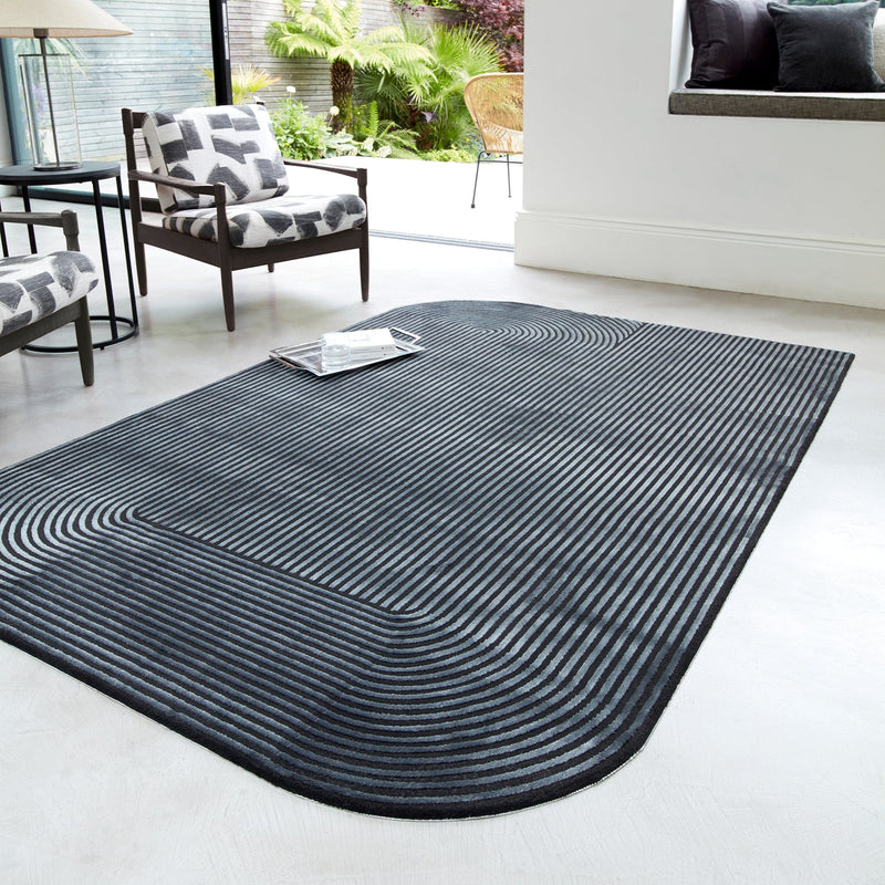 Atmacha Home And Living Rug Kuza Shape Black / Charcoal Rug