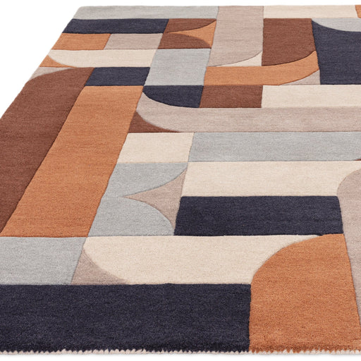 Atmacha Home And Living Rug Matrix Klotski Terracotta Rug MAX88