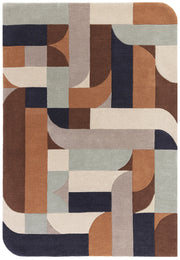 Atmacha Home And Living Rug Matrix Klotski Terracotta Rug MAX88