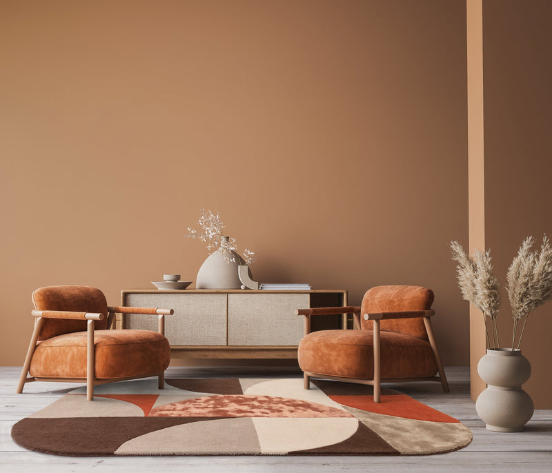 Atmacha Home And Living Rug Matrix Oval Spice Rug MAX77