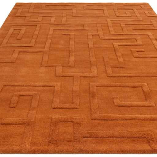 Atmacha Home And Living Rug Maze Rust Rug