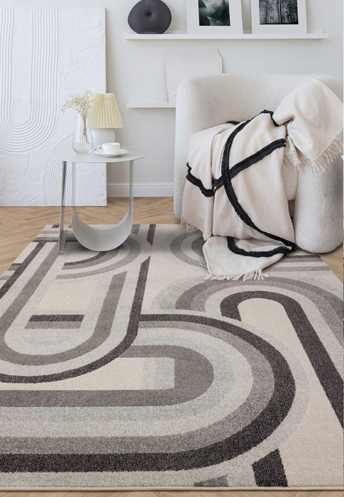 Atmacha Home And Living Rug Nova Retro Grey Rug NV29