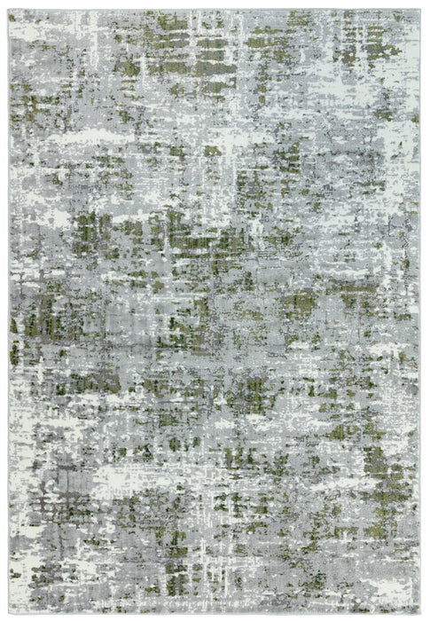 Atmacha Home And Living Rug Orion Abstract Green Metallic Rug OR08