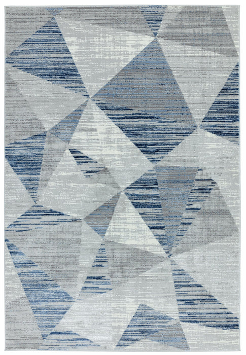 Atmacha Home And Living Rug Orion Blocks Blue Metallic Rug OR14