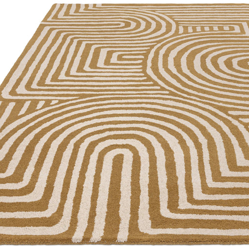 Atmacha Home And Living Rug Reef Curve Ochre Rug RF28