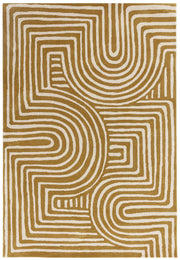 Atmacha Home And Living Rug Reef Curve Ochre Rug RF28