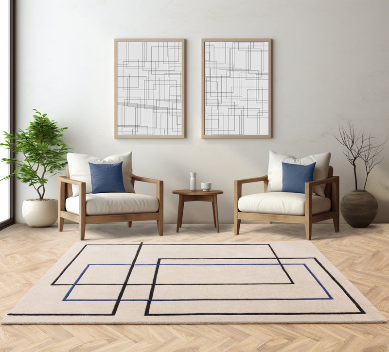Atmacha Home And Living Rug Reef Outline Blue Rug RF19