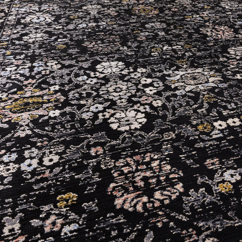 Atmacha Home And Living Rug Sovereign Black Vintage Floral Rug