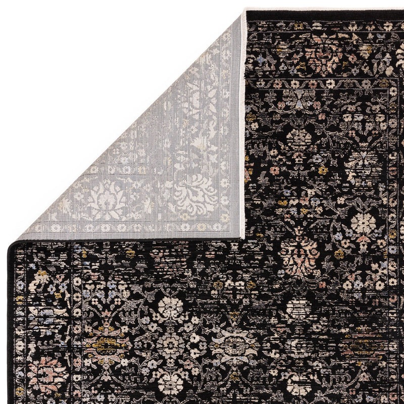 Atmacha Home And Living Rug Sovereign Black Vintage Floral Rug